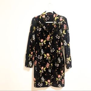 Johnny Was Black Floral Embroidered Coat